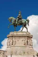 Fototapeta premium Monument of Vittorio Emanuele II on horseback - Vittoriano Rome