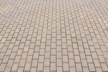 Clinker pavement. Paving slabs close-up. Vertical view. Background. Texture.