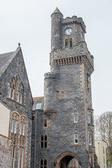 Fort Augustus Abbey Clock Tower in Fort Augustus at Loch Ness Highlands Scotland Great Britain