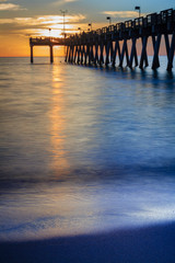 Verticle rendition of Venice Pier, Florida, at sunset