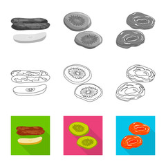 Vector illustration of food  and raw  symbol. Set of food  and nature   stock vector illustration.