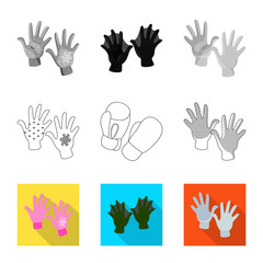 Fototapeta premium Vector illustration of silhouette and safety logo. Set of silhouette and comfort vector icon for stock.