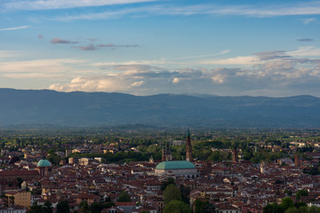 Panorama of Vicenza at the sunset