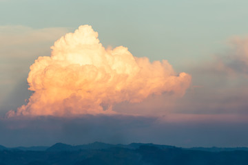 landscape of dramatic cloud sky over the mountain