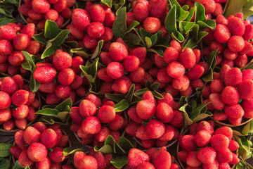 background of fresh strawberries