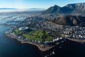 Fototapeta premium Kapstadt aus dem Helikopter