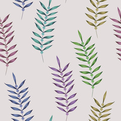 Multicolor vertical branch seamless white background