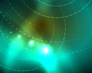 Shiny circles glowing abstract background