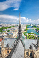 Fototapeta na wymiar The spire of Notre Dame Cathedral