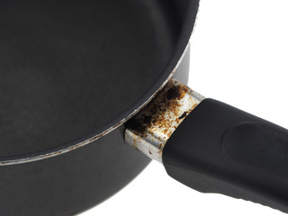 Old pot rusty metal isolated