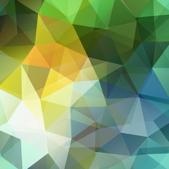 Abstract geometric style background. Yellow, green, blue colors. Vector illustration