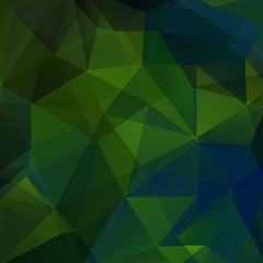 Abstract mosaic background. Triangle geometric background. Design elements. Vector illustration. Green, blue colors.