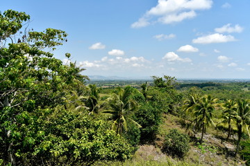 Fototapeta na wymiar Santiago city, Isabela, Philippines skyline from and around Dariok hill at the day, top of the hill
