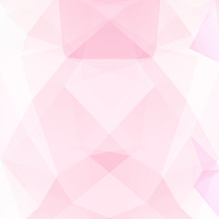 Polygonal vector background. Can be used in cover design, book design, website background. Vector illustration. Pastel pink, white colors.