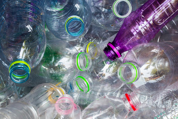 plastic bottles recycle. recycling To conserve the environment concept