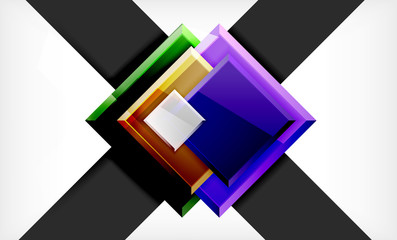 Bright colorful square shape blocks geometrical background