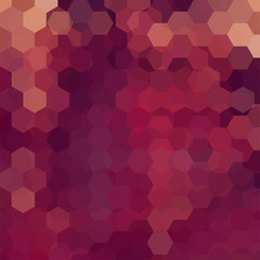 Fototapeta premium Abstract background consisting of brown, purple hexagons. Geometric design for business presentations or web template banner flyer. Vector illustration