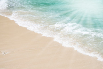 blue sky and beautiful beach. Vacation holidays background wallpaper. View of nice tropical beach.