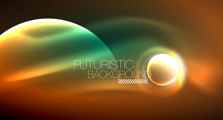 Vector glowing neon circles abstract background