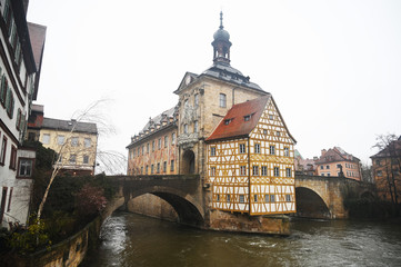 Fototapeta na wymiar medieval bridge in Bamberg, Germany