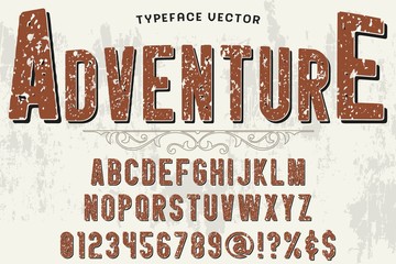 Naklejka premium Font alphabet Script Typeface handcrafted handwritten vector label design