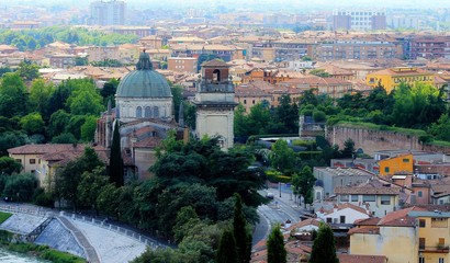 Verona, Italia, ciudad, panorama, impresiones, arquitectura, europa