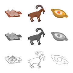 Vector illustration of culture and sightseeing icon. Collection of culture and originality stock vector illustration.