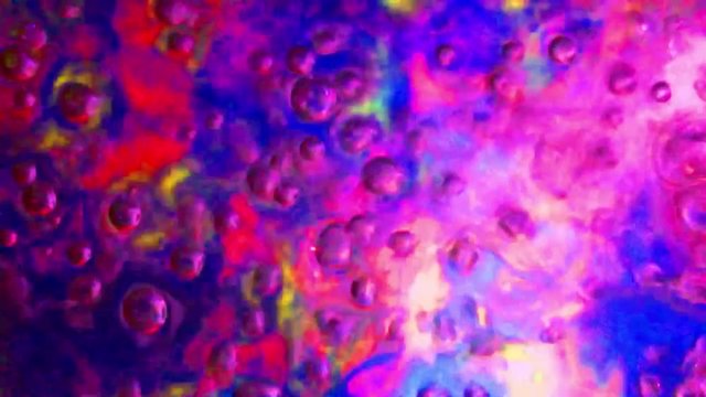 Bubble in water under colorful background