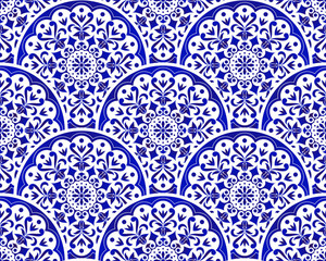 blue and white pottery pattern