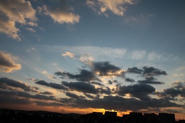 picturesque landscape of sunset 