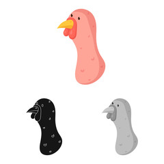 Isolated object of donkey and face   logo. Set of donkey and cute  vector icon for stock.