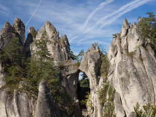 Sulov rocks, nature reserve in Slovakia with gothic rock gate