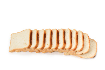 Bread slices isolated on white background.