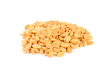 Salted peanut isolated on white background.