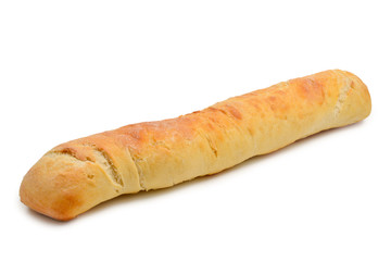 Fresh baguette isolated in white.