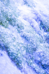 gefrorene Eiskristalle oder Wasserbeulen, Hügel, Blasen