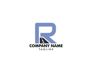 Letter R Road Logo Design Element