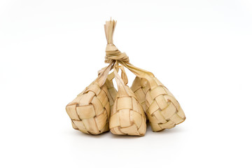 Popular Malay traditional Ramadan food, Ketupat or Ketupat Palas. Favorite food for breaking fast, eaten with beef or chicken rendang and serunding.