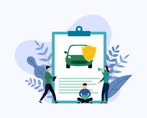 Car protection, business concept vector illustration