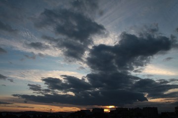 picturesque landscape of sunset 