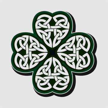 Shamrock made from Celtic knots, vector isolated.
