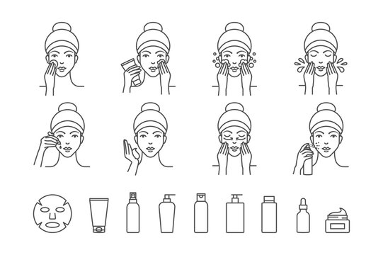 Facial Skin Care Vector Icons