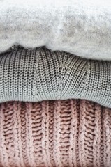 Minimal lifestyle, capsule wardrobe. Winter-spring wardrobe concept.