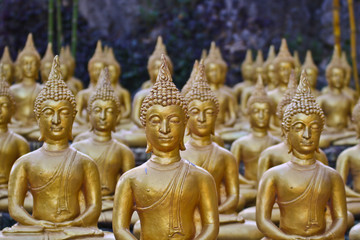 Vientiane Province: 02 May 2019, Buddha statue in Wat Sinxayyaram, the Buddhism garden, Laos