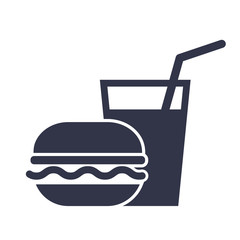 Burger with soft drink vector icon