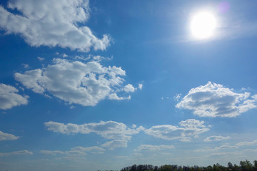 Sky : texture background, pattern, wallpaper. Cirrocumulus and Cumulus clouds that mean nice weather: There are still quite high clouds and they are not raining.