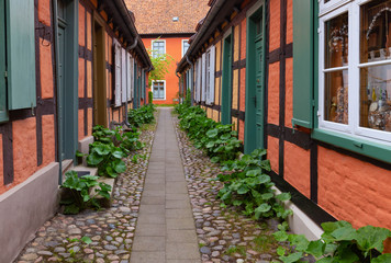 Stralsund.  traditional architecture of the port city on the island of Rugen