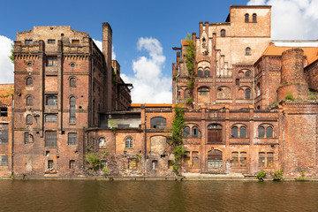 Szczecin.  Historic factory ruins of old breweries