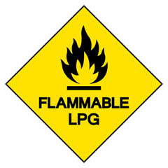 Flammable LPG Symbol Sign ,Vector Illustration, Isolate On White Background Label .EPS10