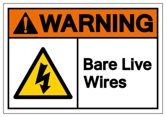 Obraz premium Warning Bar Live Wires Symbol Sign, Vector Illustration, Isolate On White Background Label. EPS10